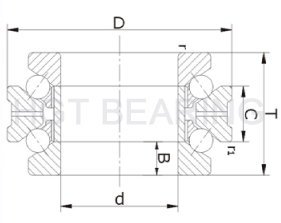 Double-direction Angular Contact Thrust Ball Bearing assembly drawing