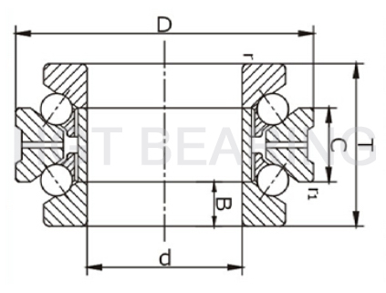 Double-direction thrust ball bearings assembly drawing