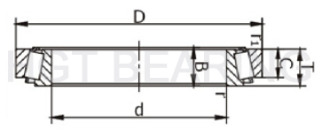 Single-row Taper Roller Bearing assembly drawing